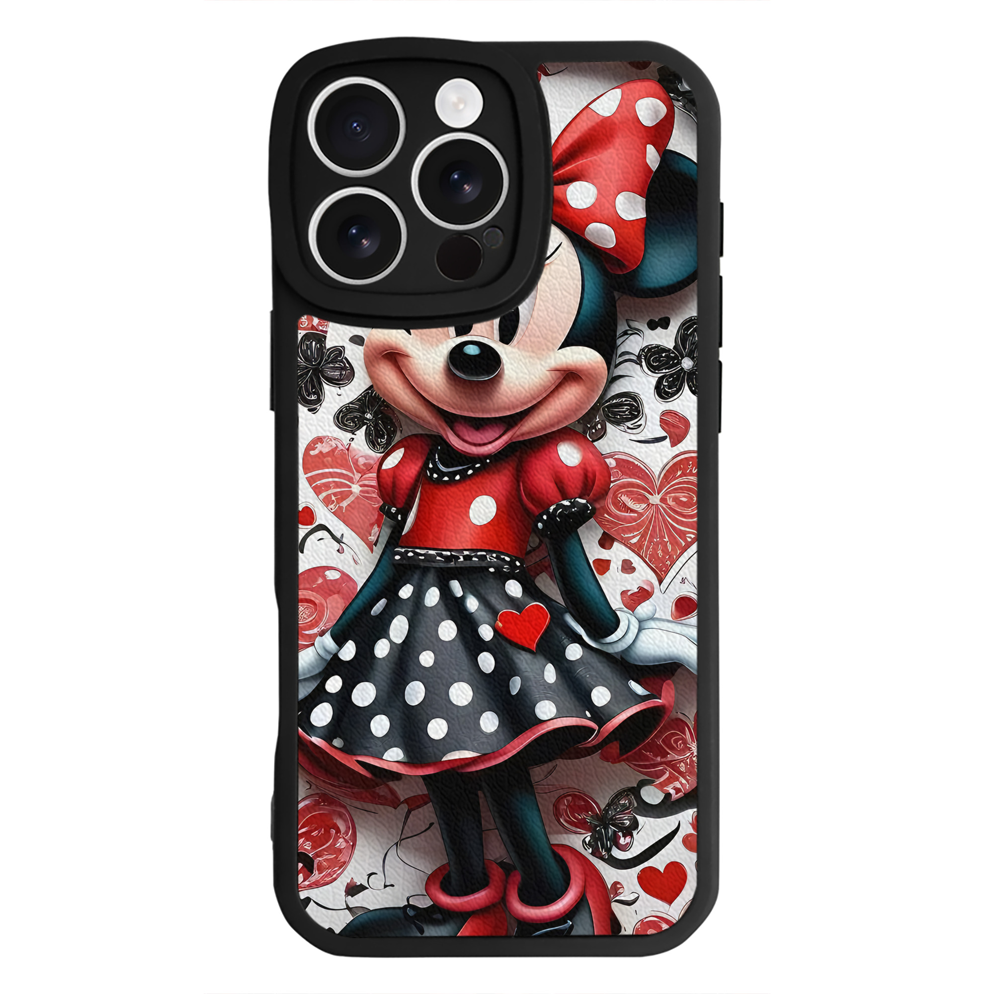 （画像用） ミッキーマウス Mickey Mouse 【iPhone 16シリーズ対応】シリコンスマホケース（レザー調） 材質：シリコン